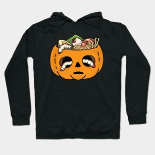 Kawaii Japanese Anime Pumpkin Ramen for Halloween and Ramen Lovers Hoodie